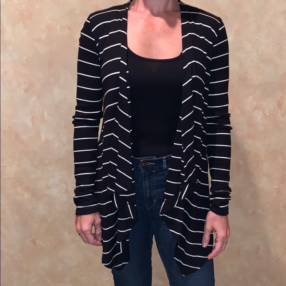 Heather Black and White Cardigan